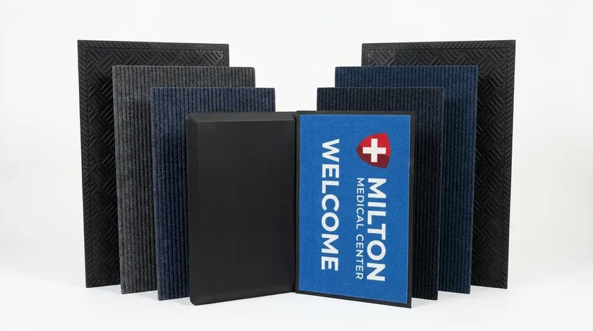 Assortment of Loyal floor mats: scraper, entrance, anti-fatigue and custom logo mats